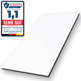 Aluminium Composite 24 Aluminium Composite Panels, Aluminium Plate, 3 mm Thick, White/RAL9016, 20 x 30 cm