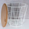Metal Basket Height 22 cm White Metal Storage Basket Table