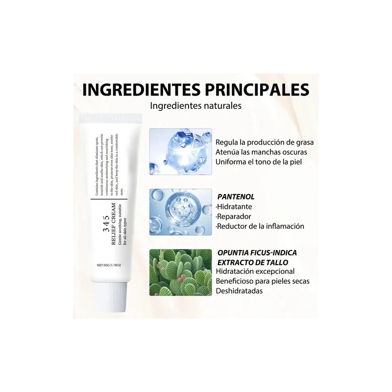 A 345 Relief Cream, Crema Reparadora Intensiva, Hidratante