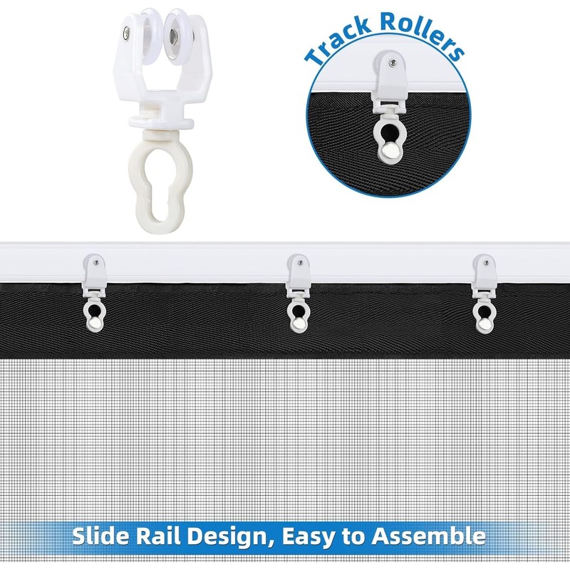 Sliding Garage Door Screen 2 Car with Track Closure -