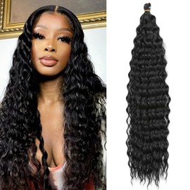 Deep Twist Crochet Hair Water Wave Twist Hair Bundles Synthetic Curly Braiding Hairstyle Hair Extension Ombre Kinky Curl Braiding Hair Piece 26 Inch 3 Packs