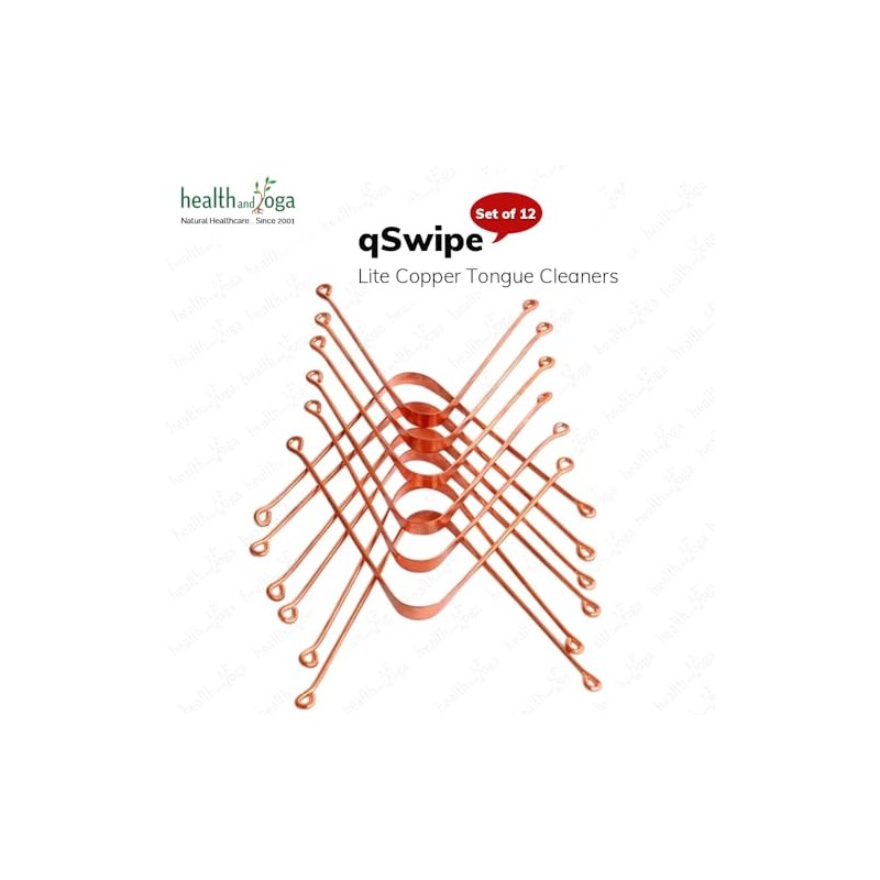 HealthAndYoga(TM) Copper Tongue cleaners-12 pieces