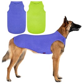Kickred Pack of 2 Summer Dog Shirts, Quick-Drying Breathable Dog Clothing, Pet Sleeveless Vest, Lightweight Stretchy Tank Top, T-shirts for Dogs Boys Girls (Deep Blue + Dark Green, M)