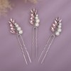 Teyglen 5pcs Bride Wedding Crystal Pearl Hair Pins Clips Set