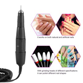 2.35mm Electric Nail Polisher Handpiece Manicure Machine Pen Nail Drill Handle for Salon(Black)