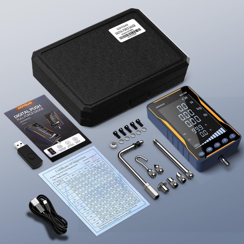 GOYOJO Digital Force Gauge 500N&110LB with Extra-Large Screen and Bold