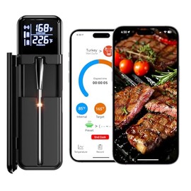 Termómetro inalámbrico inteligente para carne, termómetro digital de cocina con sensores duales de alta precisión, sonda de cerámica resistente al cal