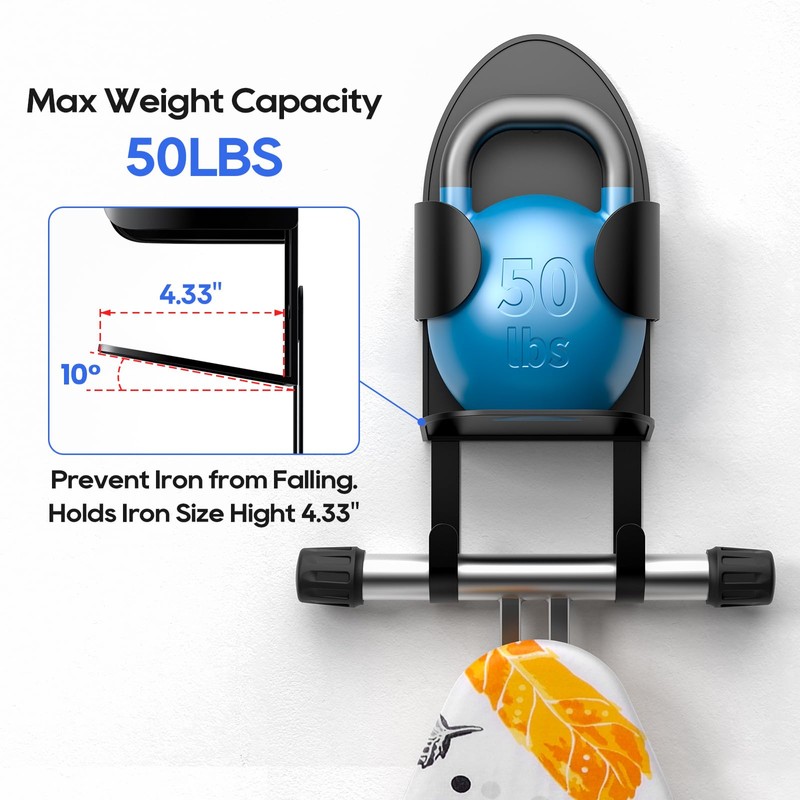 ORLESS Metal Large Ironing Board Holder Wall Mount, Ironing Board