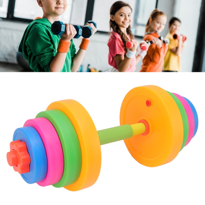 Adjustable Dumbbell Toy Plastic Fitness Weight Lifting Dumbbell for Kids