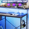 X-cosrack 33.5" Small Gaming Desk with LED Lights & Long