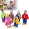 Family Doll Figures Pine Miniature People Toy Set Ornament Educational