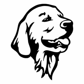 AMA SHOP prespaced sticker dog breed golden retriever black color pvc for decals car wall mural motorcycle helmet camper boat