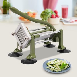 Stainless Steel French Fry Cutter, Potato Cutter for French Fries with 1/4Inch Blade, Commercial French Fry Cutter, Manual Potatoes Cutting Machine with Suction Feet (1/4inches Blade Head)