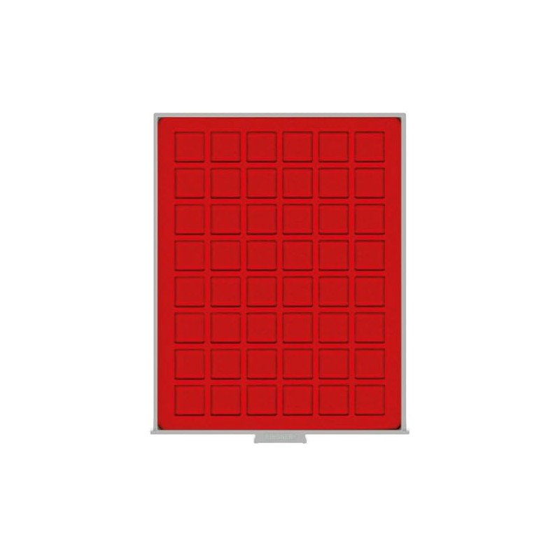 Lindner 2149 Coin Box-Gray / red insert