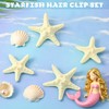 4 Pcs Starfish Hair Clip with Face Body Glitter and