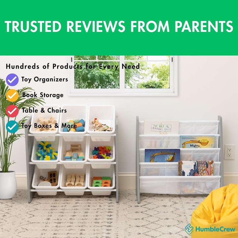 Humble Crew 9-Bin Toy Organizer – Inspire Grey with White