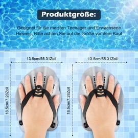 Paddles Swimming for Adults and Teenagers (1 Pair) - Swimming Paddles for Strength Training, Swimming Accessories for Beginners and Professionals, Ideal for Pool Exercises