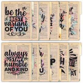 PARTH IMPEX 12 Pack Decorative File Folders, 1/3 Cut Tab with Assorted Positions, Letter Size Paper Holders (9.75” x 11.75”) Matte Finish Laminated for Office School Work - Motivational Quotes Design