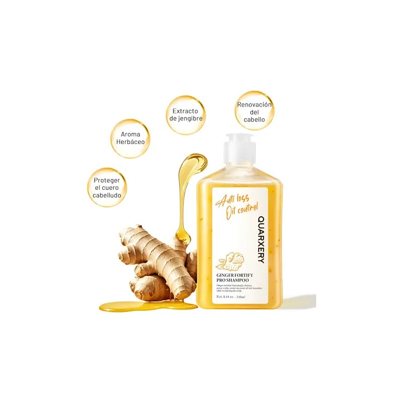 Champú Anticaída Quarxery Shampoo De Jengibre 240 Ml
