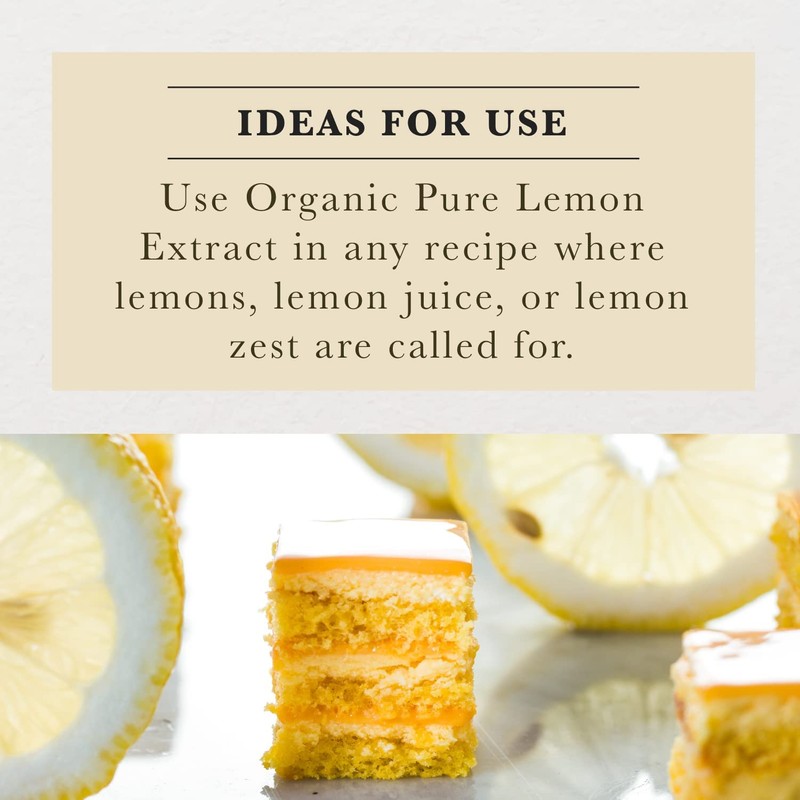 Cook's Pure Lemon Extract, Premium Quality, Cold Pressed Lemon, Sugar