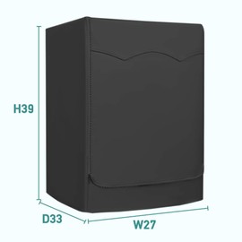 Covolo Washer Cover, Waterproof & Dustproof Thickening Front-Loading Machine Cover, Fits Most Front-Load Washers (Black)