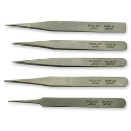 Pro Quality Japan Made Tweezers x5 Set for Watchmakers Non Magnetic fine Point