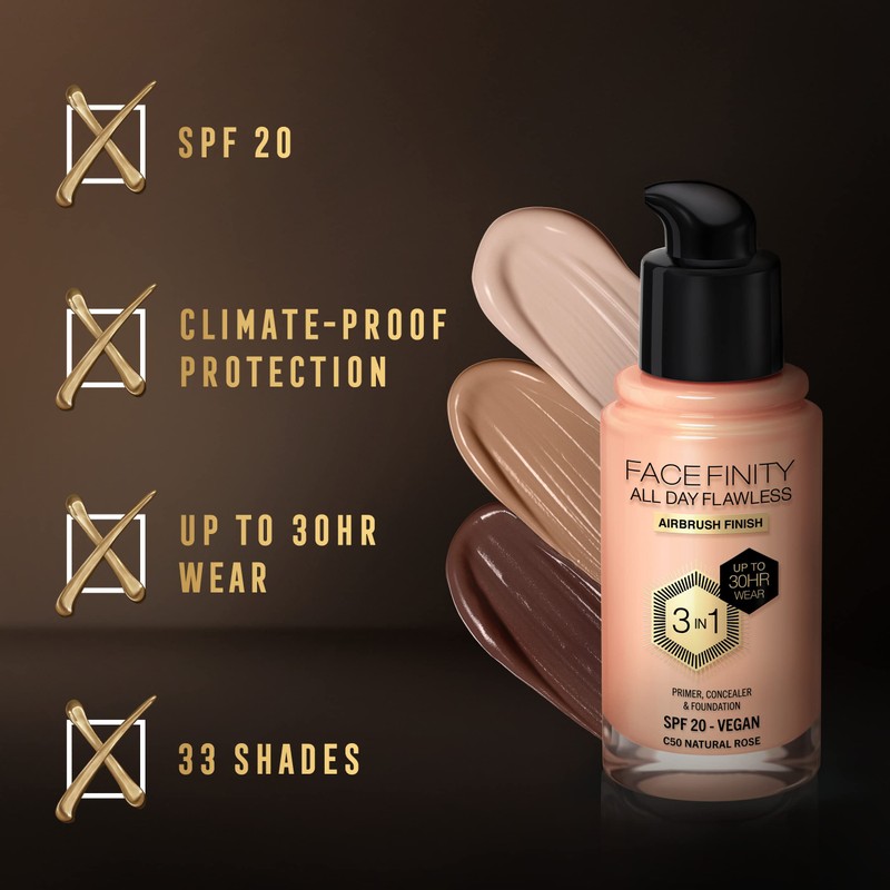Max Factor Facefinity 3-In-1 All Day Flawless Foundation SPF 20