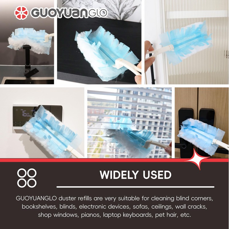 GUOYUANGLO Disposable Dusters for Cleaning Multi-Surface Dusters Refills Heavy Duty