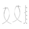 Modern and Chic Double Curved Bar Two-Sided Post Drop Earrings