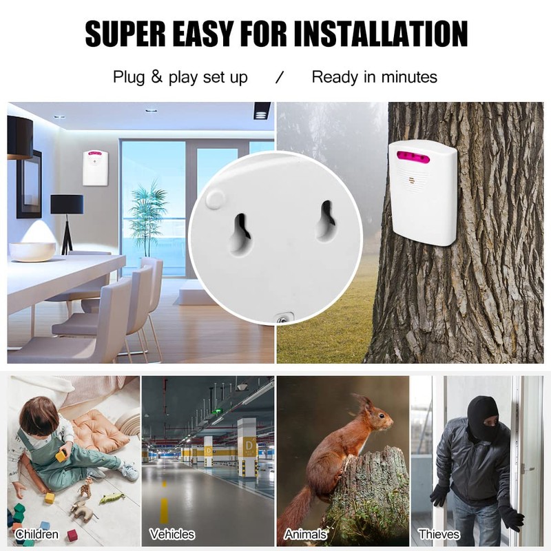 QISUO Multifunctional Driveway Alarm IR Motion Sensor Alarm Doorbell 1
