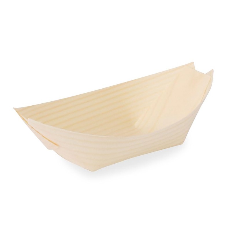 BIOZOYG Pack of 100 Wooden Bowls, 8 cm, Natural, Modern