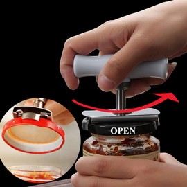 Adjustable Jar Opener for Weak Hands, Stainless Steel Jar & Bottle Opener Multifunctional, Manual Can Opener Kitchen Accessories, Effortless Open Any Size Jar Lid Opener for Seniors with Arthritis
