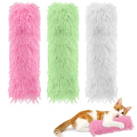 Pinenuts 3 Pcs Cat Catnip Toys, Interactive Cat Teeth Toy with Catmint & Crinkle Pillow Plush for Indoor Cats Kittens Scratch Chewing Teeth Grinding(Green + Pink + White)