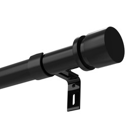 Byondeth Latest Curtain Rods for Windows 28 to 120 Inches Length Adjustable 1 Inch Diameter Window Heavy Duty Curtain Rod with Aluminium Finials Set for Outdoor, Farmhouse, Bedroom, Living Room, Black