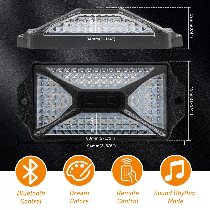 KEEPDSGN 10 Pods RGB LED Rock Lights Kit Underbody Neon