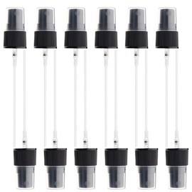Sanyangboli 12PCS Black Spray Tops for Essential Oil Bottles 410/20mm Plastic Spray Nozzles Replacements Fine Mist Sprayer Pump Top with Clear Lid