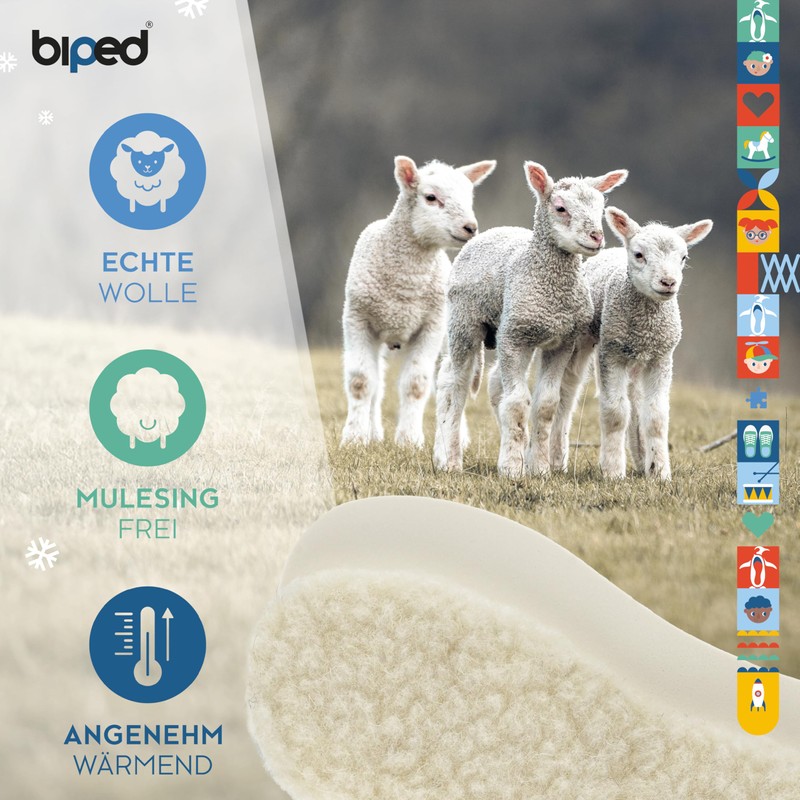 Biped 2 Pairs Set Children's Lambswool Soles Extra Thick Z1021