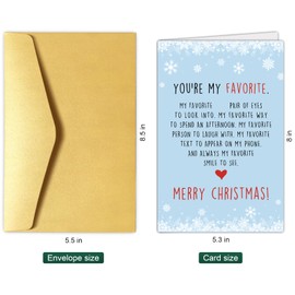 Sweet Christmas Card for Husband Boyfriend, Romantic Poem Christmas Card for Wife Girlfriend, Heartfelt Xmas Holiday Card for Men Women, You're My Favorite