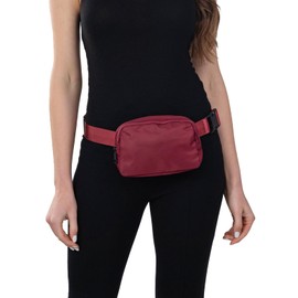 Fanny Belt Pack for Women Crossbody Bag for Sports Adjustable Strap (Burgundy)
