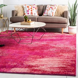 Unique Loom Jardin Collection Vibrant Abstract Pink Square Rug (8' 0 x 8' 0)