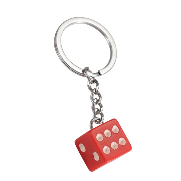 Komonee Red Dice Key Chain Novelty Keyring Casino Playing Game