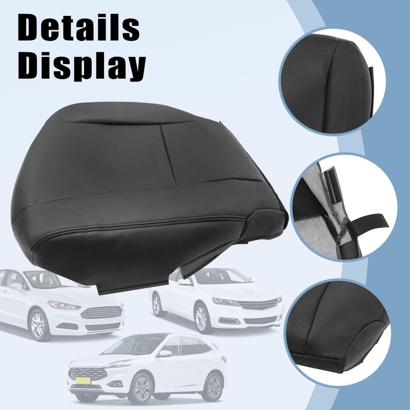 SecosAutoparts Front Driver Side Replacement Bottom Perforated Leather Seat Cover