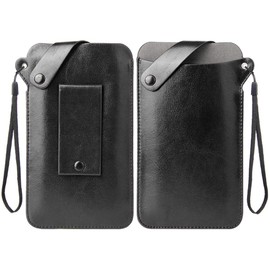 DFV mobile - Holder Ultra Lightweight Belt Case with Snap Fastener for myPhone Q-Smart Black Edition - Black