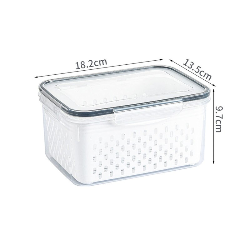 Drain Storage Basket Box Transparent Fruit Vegetable Storage Container, Quick
