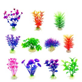CousDUoBe Artificial Aquatic Plants Small Aquarium Plants Artificial Fish Tank Decorations，Used for Household and Office Aquarium Simulation Plastic Hydroponic Plants