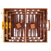 Backgammon Set - Classic Board Game with Premium Leather Case