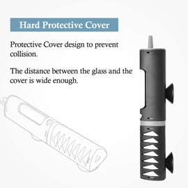 PYPABL Adjustable Aquarium Heater with Protective Cover, 25W 60W 100W 120W Submersible Heater Thermostat for 10L-125Litres Fish and Turtle Tank (25W for 5-35L)