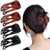 Flomiara 4PCS Flat Claw Clip, Concave Hair Clips for Thick