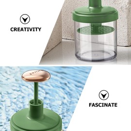 Levemolo Limpiadora facial manual con botella verde de PP para baño y viaje, generador de espuma para lavado diario