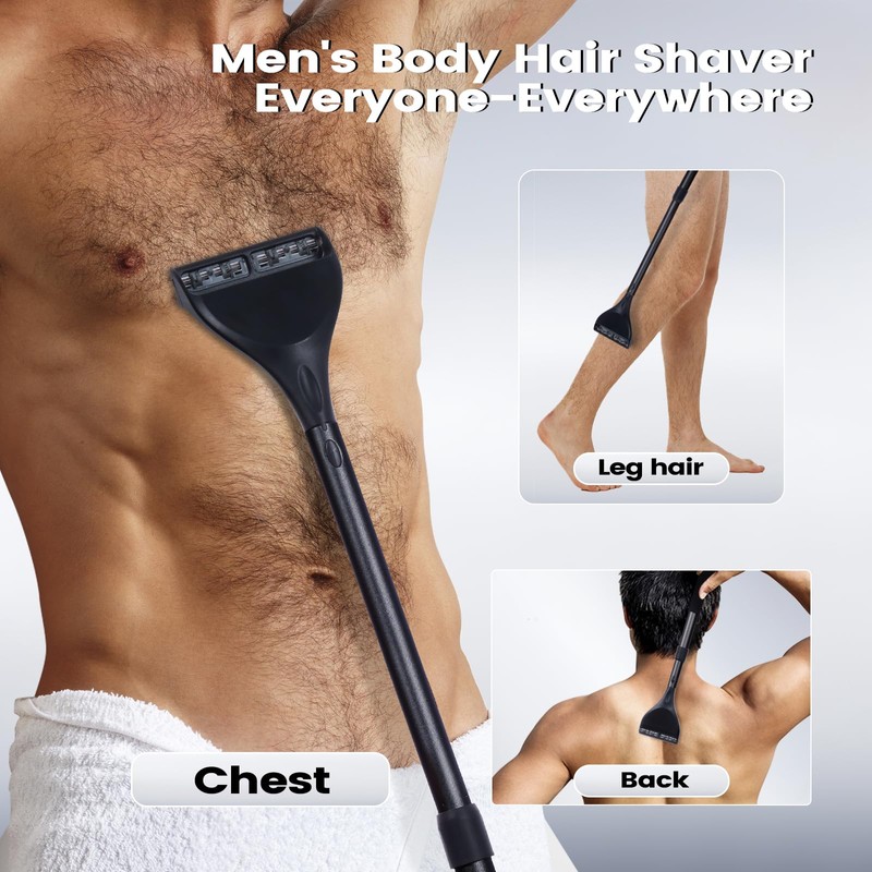 Retractable Long Handle Back Shaver for Men